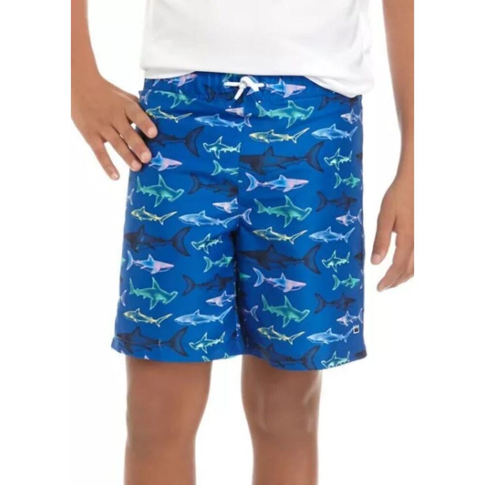 Crown & Ivy Boy's Swim Trunks Sharks Size Large (Size 12) New With Tags (Z-2)
